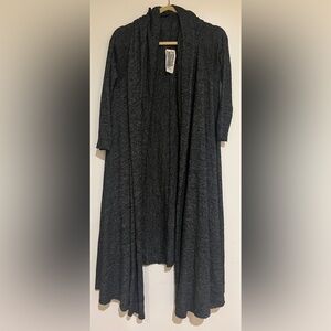 Free People Long Sleeve Cardigan in Charcoal Gray